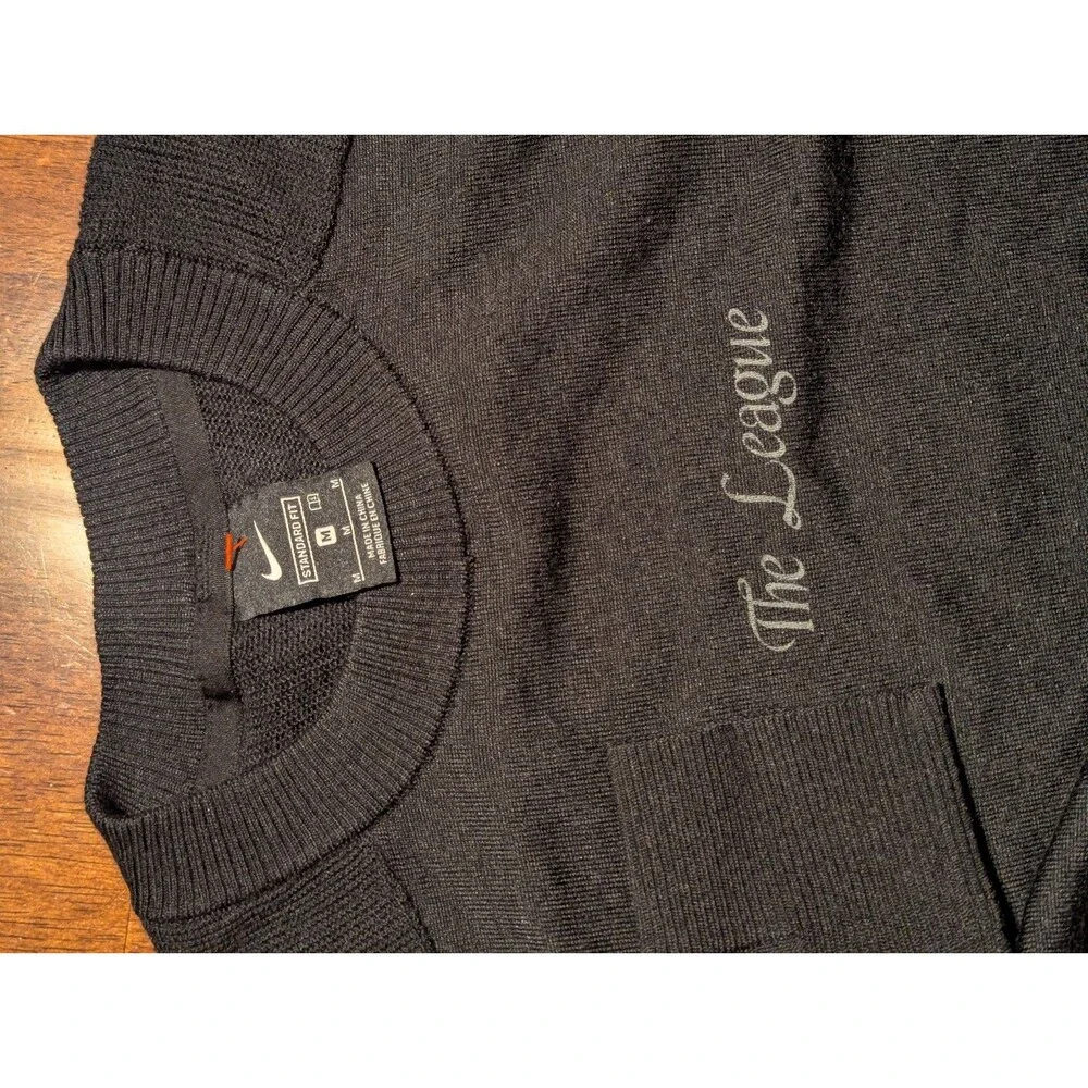 Nike Tiger Woods Wool Blend Golf Sweater The‎ League Medium Black Knit Pullover